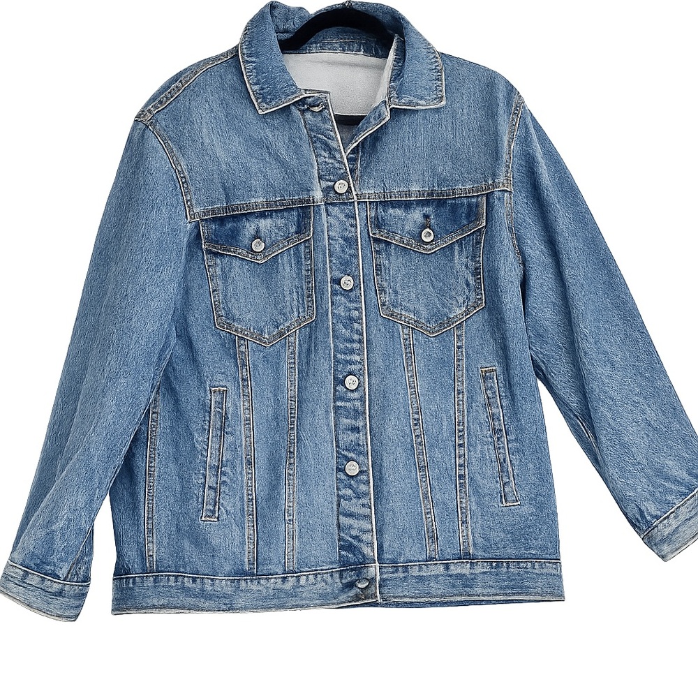 Abercrombie Women’s Oversized Blue Denim Jacket- Size Medium - Picture 2 of 16